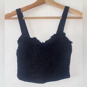 Forever 21 Black Smocked Tank Top